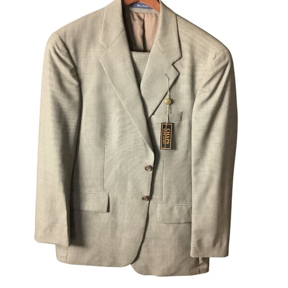 Chaps Ralph Lauren Mens 2-Piece Suit Wool Tailored Fit Black Multicolor 46L - Picture 10 of 16